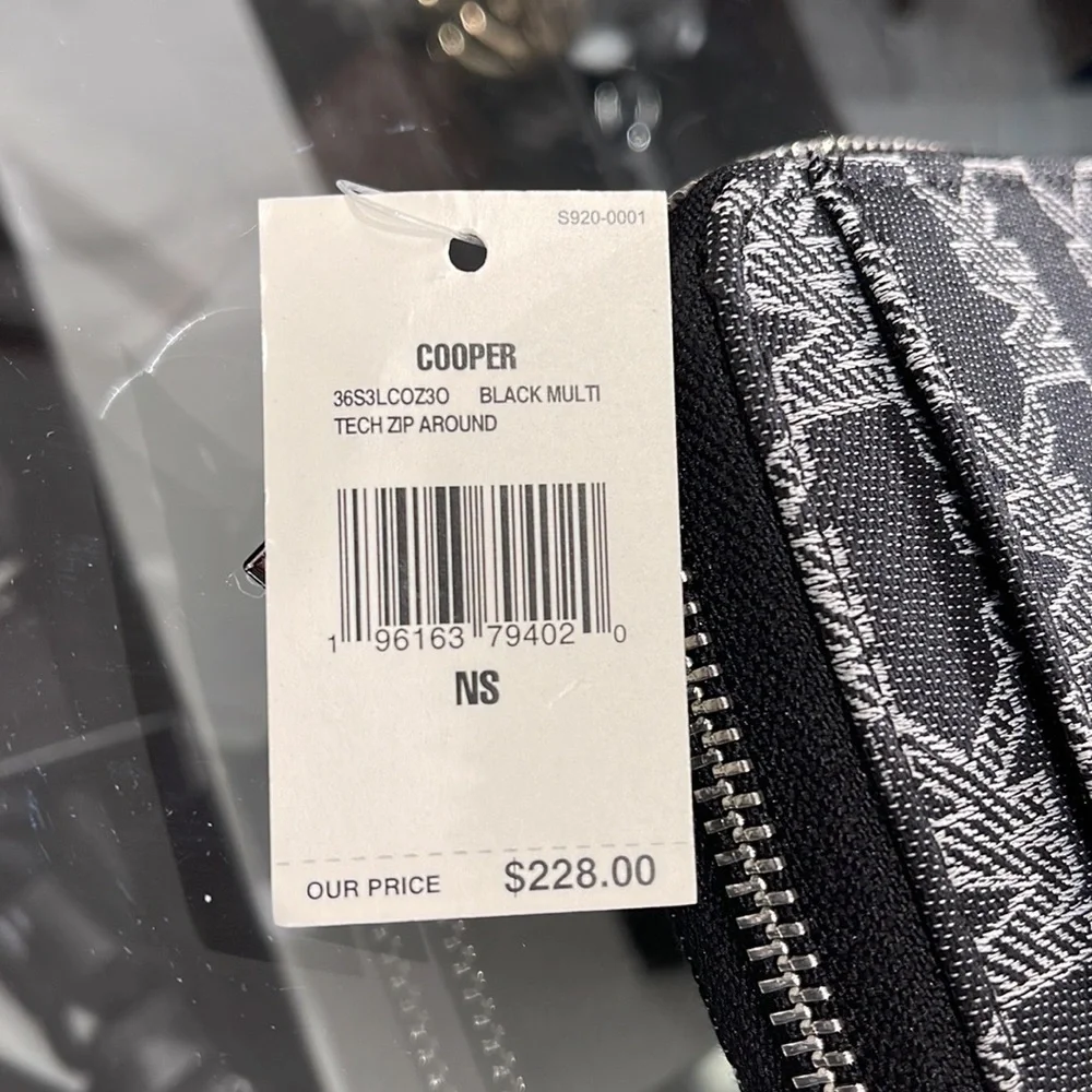Michael Kors Men’s Women’s Cooper Tech Zip Around Wallet Black Multi Unisex NWT